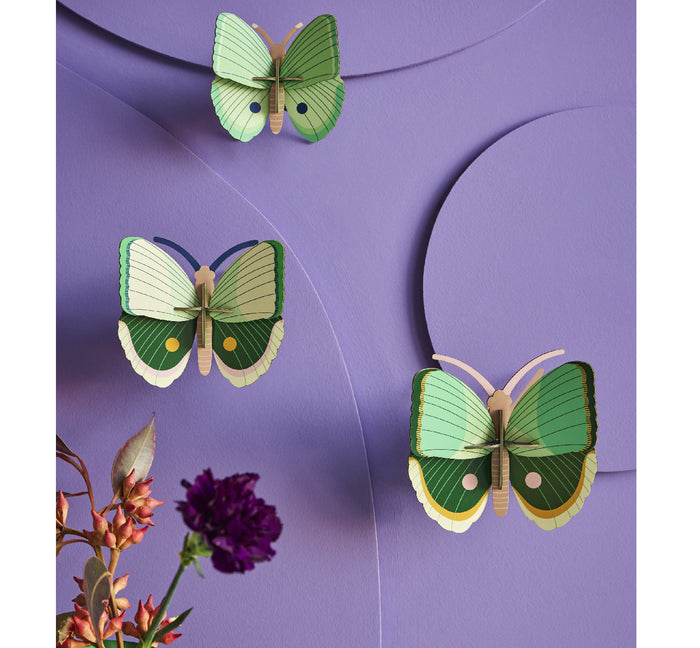 Wanddekoration "Fern Striped Butterflies" 3er-Set