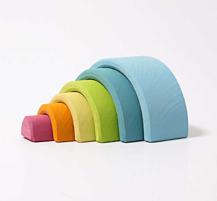 Stapelspielzeug aus Holz "Regenbogen Pastel"